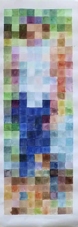 Mosaic made of large painted squares.